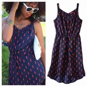 Navy Seahorse High-Low Dress!